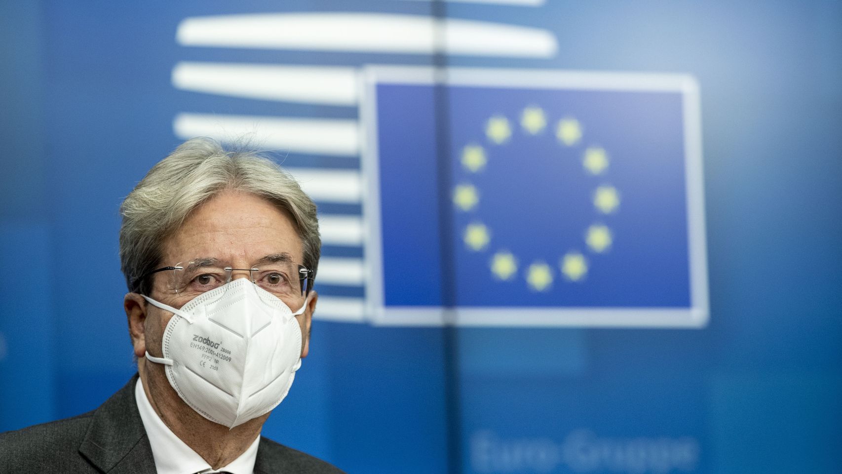 El comisario de Asuntos Económicos, Paolo Gentiloni, durante la rueda de prensa del Eurogrupo este martes
