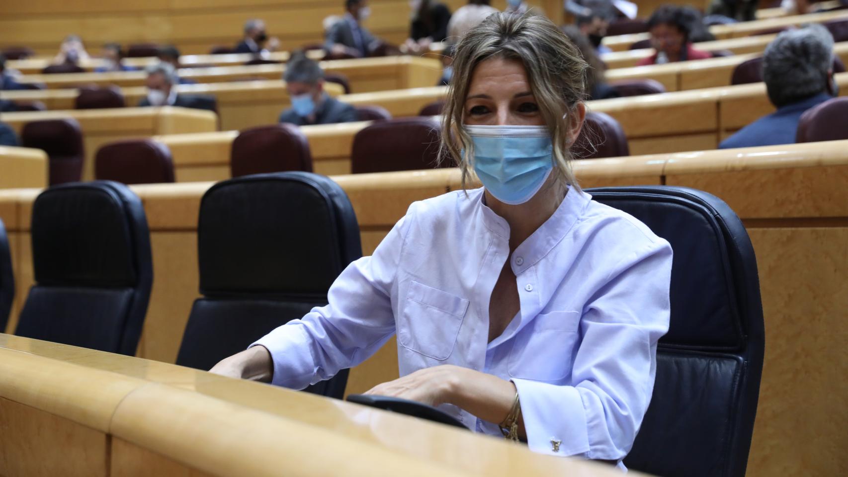 Yolanda Díaz, ministra de Trabajo y Economía Social, en el Senado.