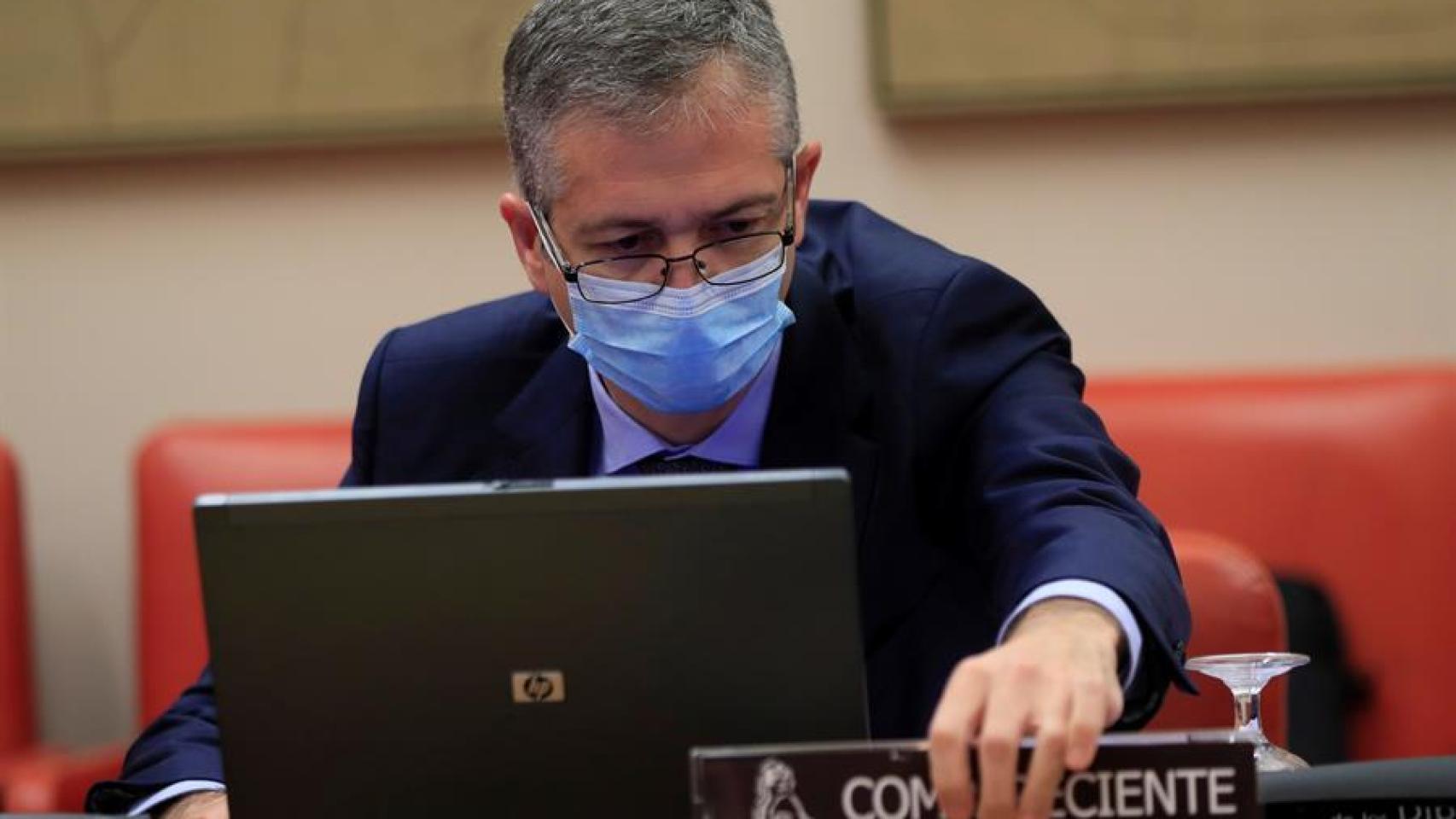 Pablo Hernández de Cos, gobernador del Banco de España, durante una comparecencia en el Congreso.