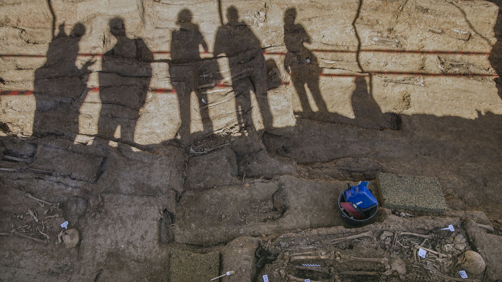 Trabajos de exhumación de la fosa común de Pico Reja, ubicada en el cementerio de San Fernando.