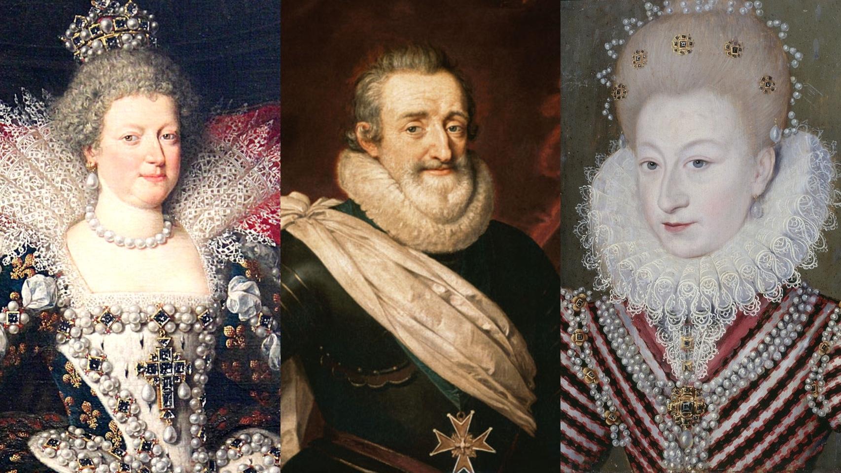 María de Médici, Enrique IV de Francia y Catalina Enriqueta de Balzac d'Entragues.