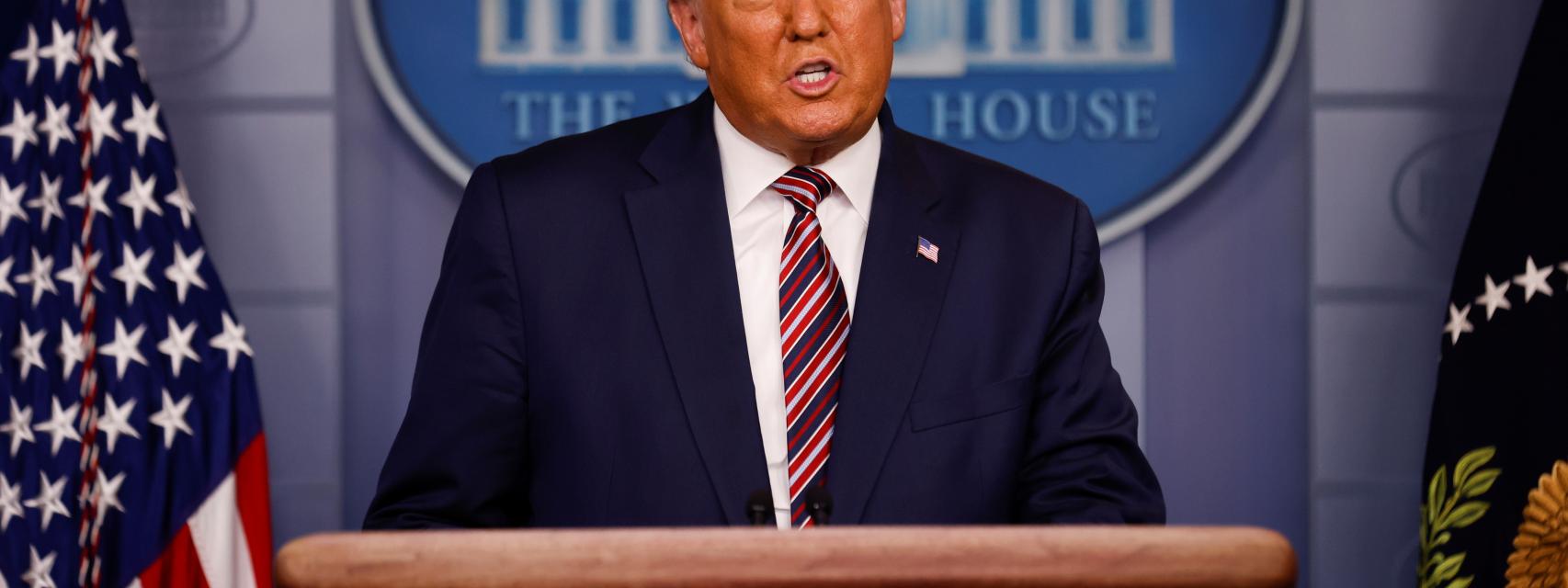 Donald Trump, presidente de Estados Unidos, comparece en la Casa Blanca.