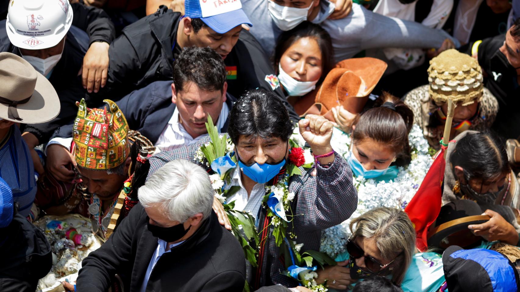Evo Morales, a su llegada a Bolivia.