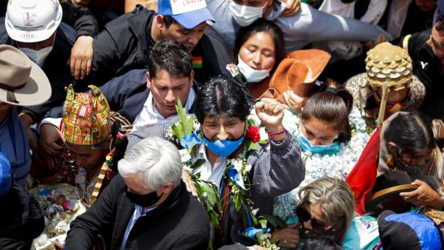 Evo Morales, a su llegada a Bolivia.