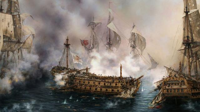 'El último combate del Glorioso', un cuadro de Augusto Ferrer-Dalmau.