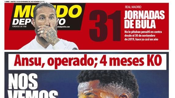 Portada Mundo Deportivo (10/11/20)