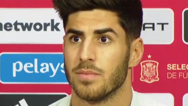 Marco Asensio, en rueda de prensa con la selección española de fútbol