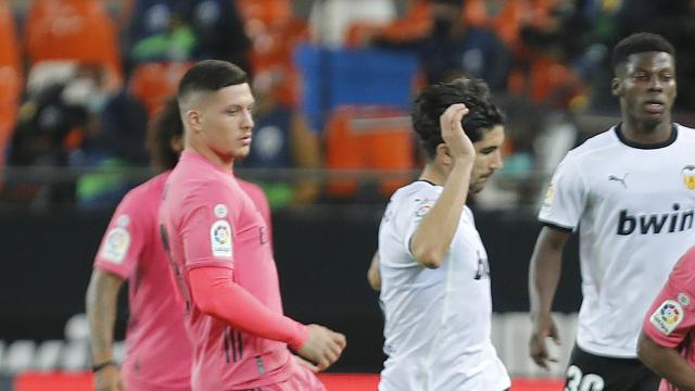 Luka Jovic, durante el partido ante el Valencia con el Real Madrid