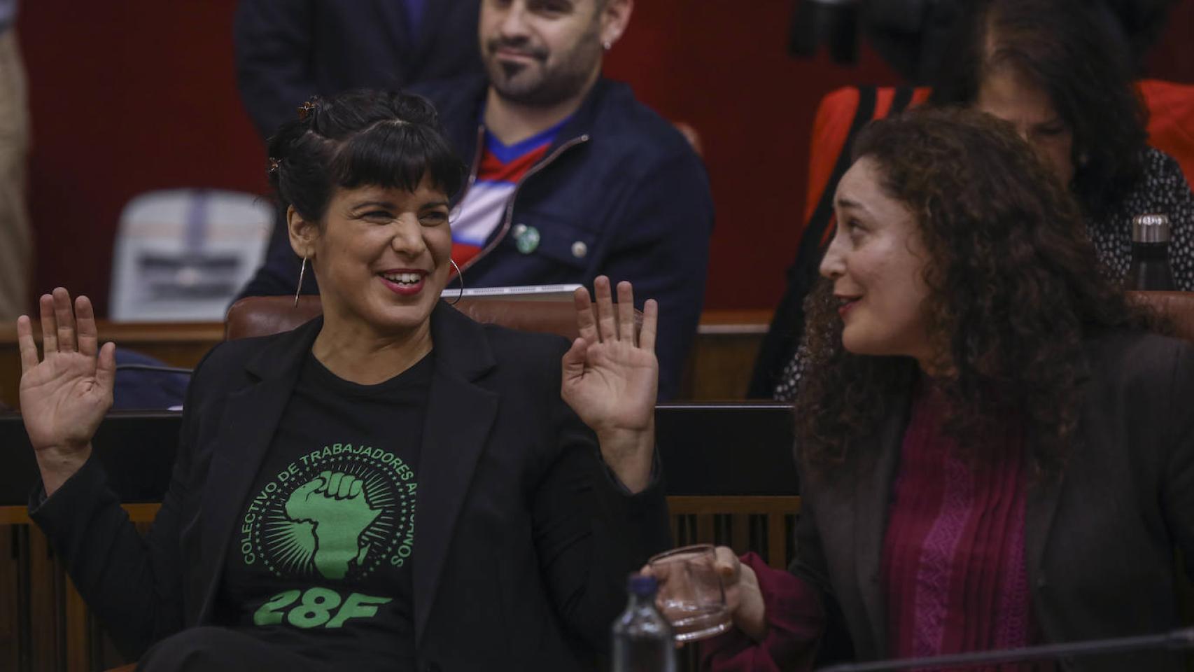 La portavoz parlamentaria de Adelante Andalucía, Inmaculada Nieto, y Teresa Rodríguez en una imagen de archivo.