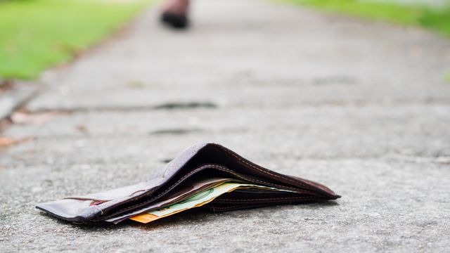 Dinero perdido cartera