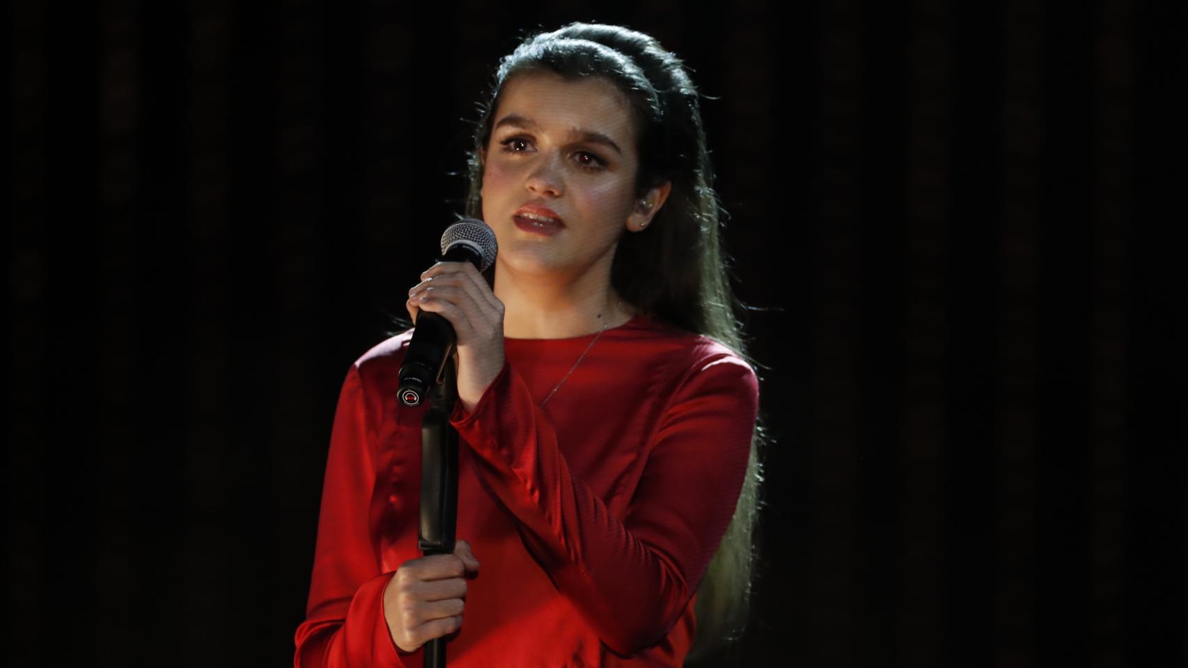 Amaia Romero durante su actuación en la gala de los Premios Goya 2019.