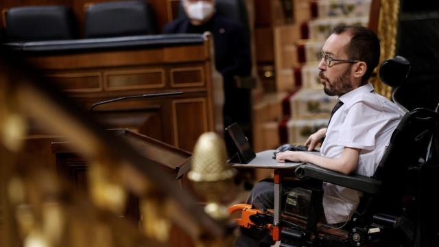 Pablo Echenique, portavoz de Unidas Podemos, en el debate de los Presupuestos.