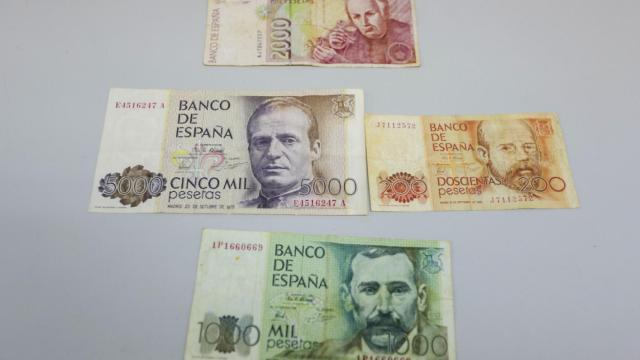 Billetes de las antiguas pesetas.