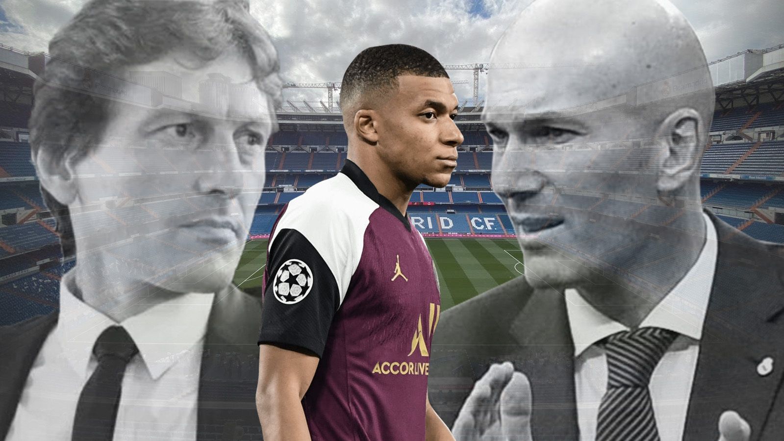 Leonardo, Mbappé y Zidane, en un fotomontaje