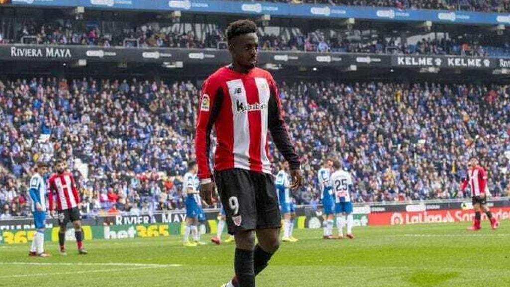 Iñaki Williams, en el partido ante el Espanyol en el RCDE Stadium