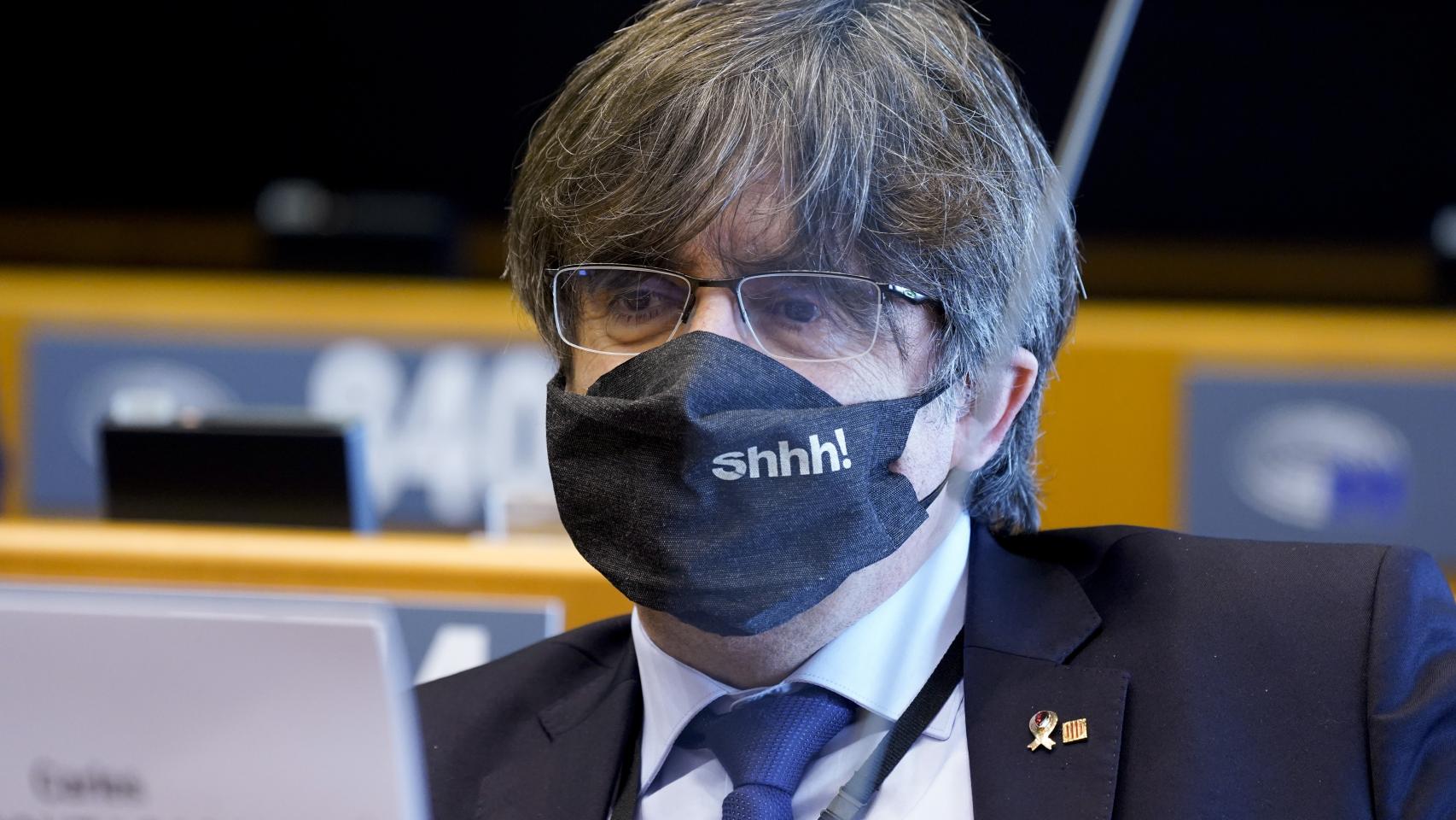 El eurodiputado Carles Puigdemont, durante un pleno en el Parlamento Europeo