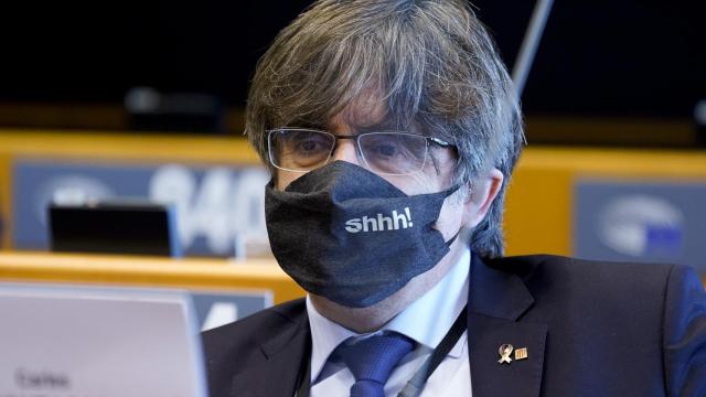 El eurodiputado Carles Puigdemont, durante un pleno en el Parlamento Europeo