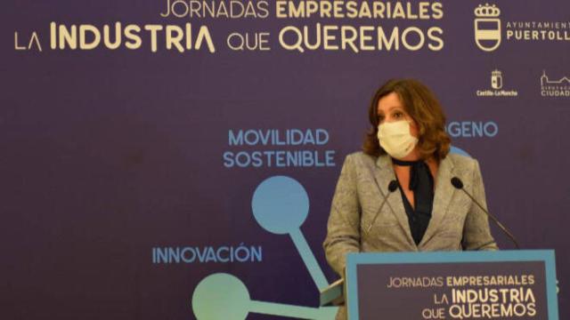 La consejera de Economía y Empleo, Patricia Franco, este lunes en la localidad ciudadrealeña de Puertollano