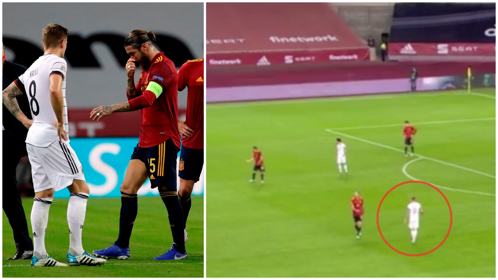 La reacción de Kroos tras la lesión de Sergio Ramos