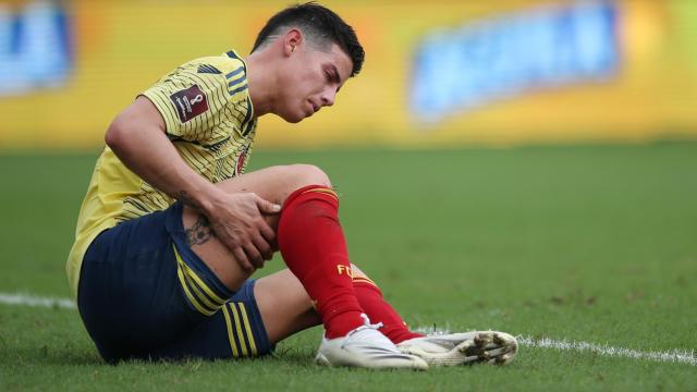 James Rodríguez durante un partido con Colombia