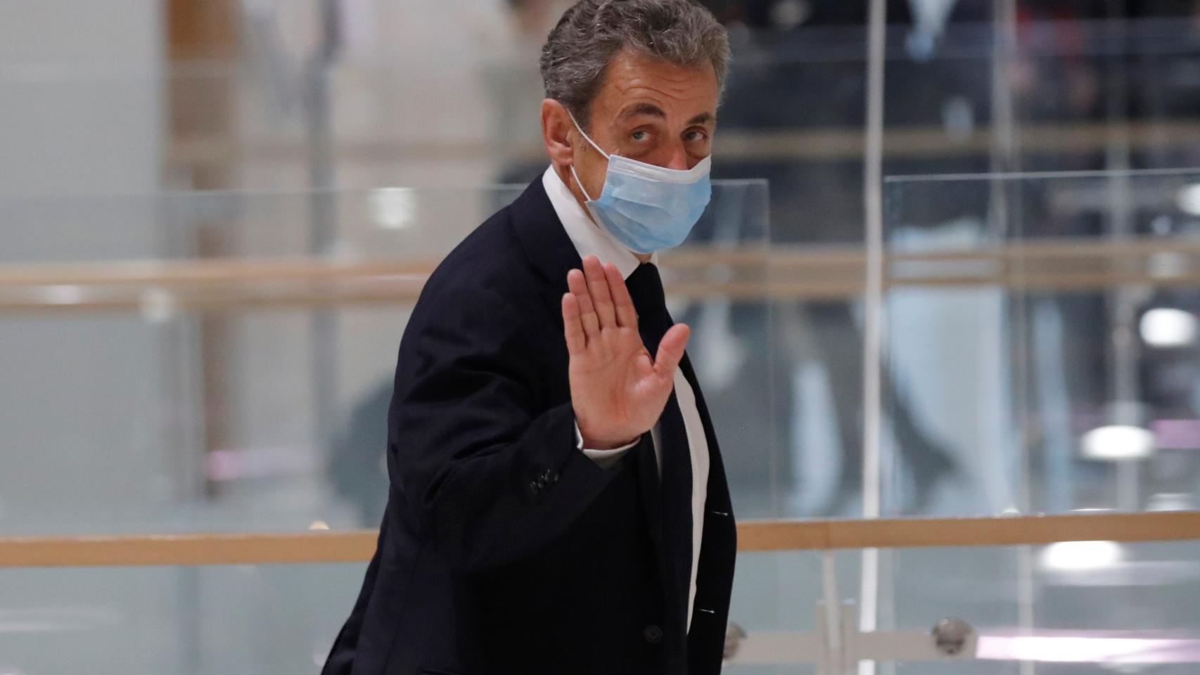 El expresidente francés, Nicolas Sarkozy, a su llegada al tribunal.