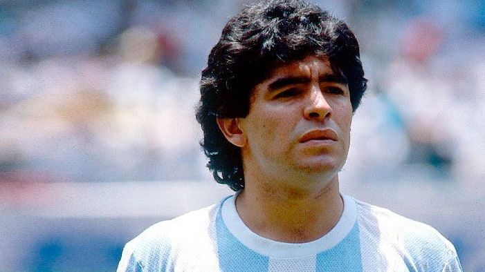 Diego Armando Maradona, en un partido de la selección de Argentina