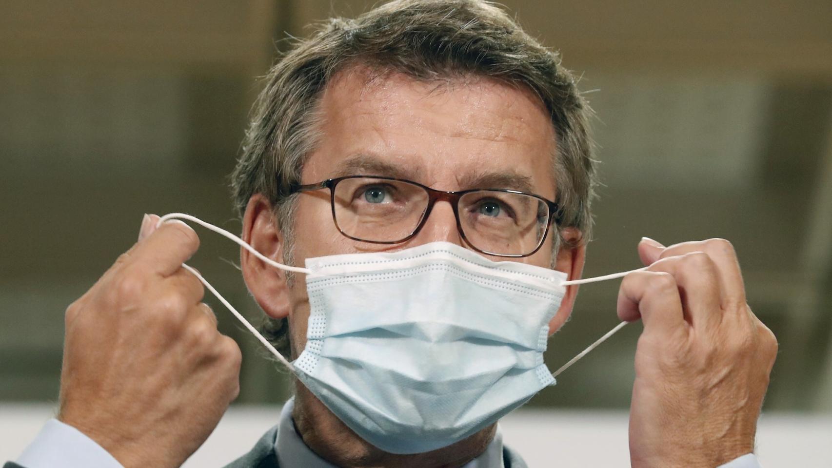 El presidente de la Xunta de Galicia, Alberto Núñez Feijóo, tras la reunión semanal de su Ejecutivo