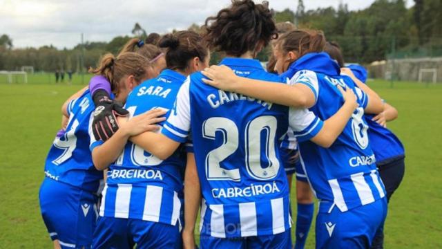 Las jugadoras del Deportivo Abanca.