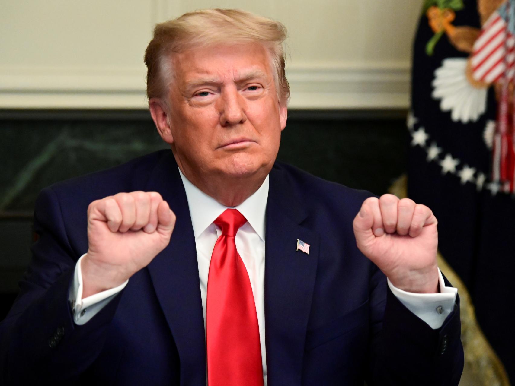 Donald Trump durante un acto por el Día de Acción de Gracias.