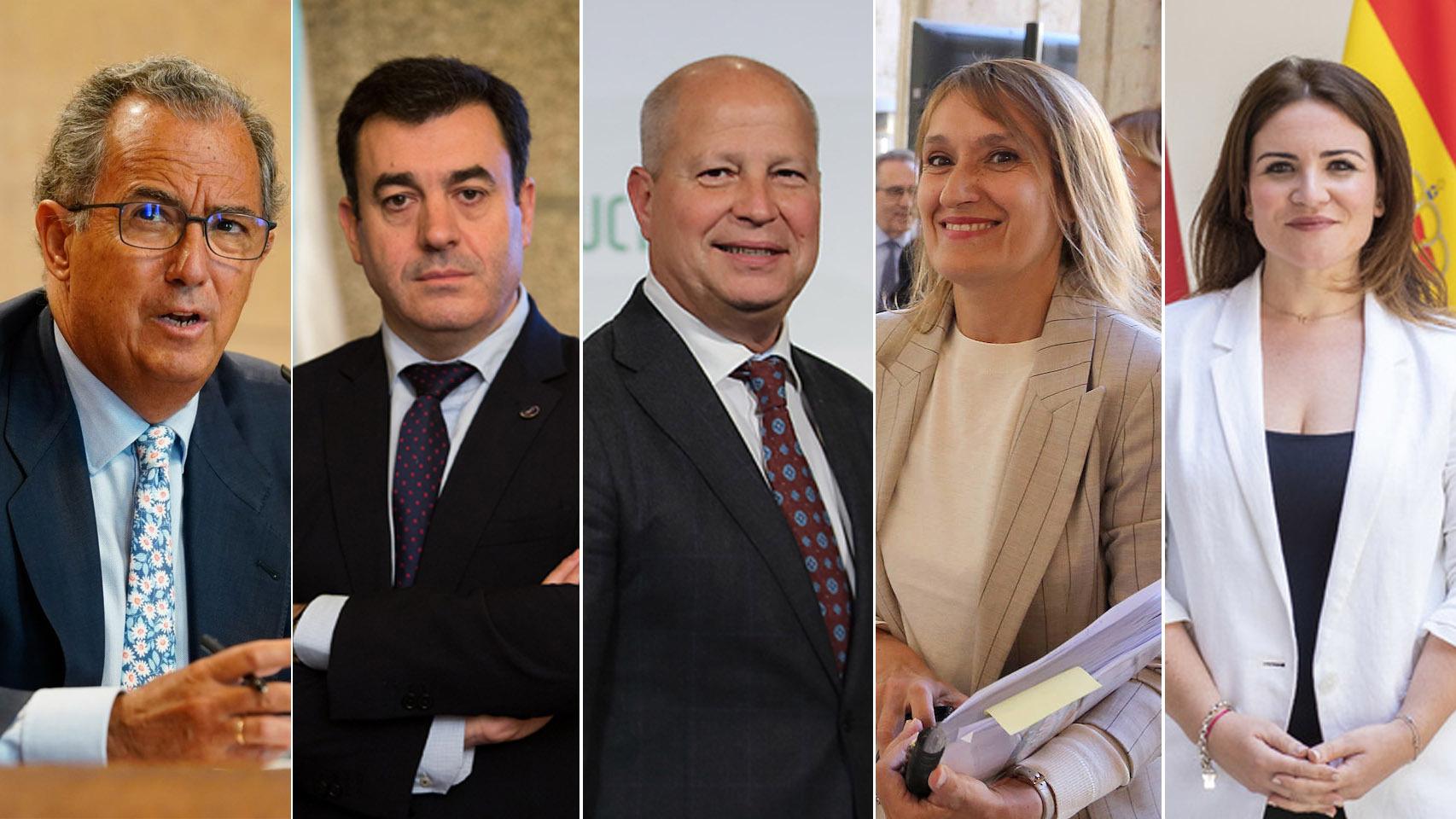 Los consejeros de Educación de Madrid, Galicia, Andalucía, Castilla y León y Murcia, de izquierda a derecha.