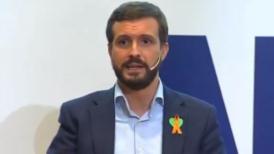 Pablo Casado durante un encuentro en Valencia este sábado.
