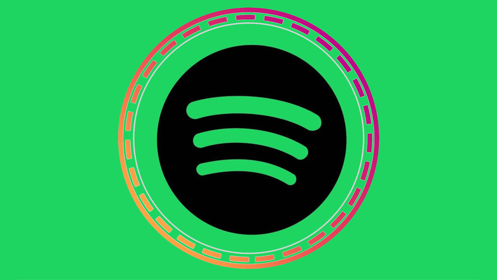 Historias de Instagram en el logo de Spotify.