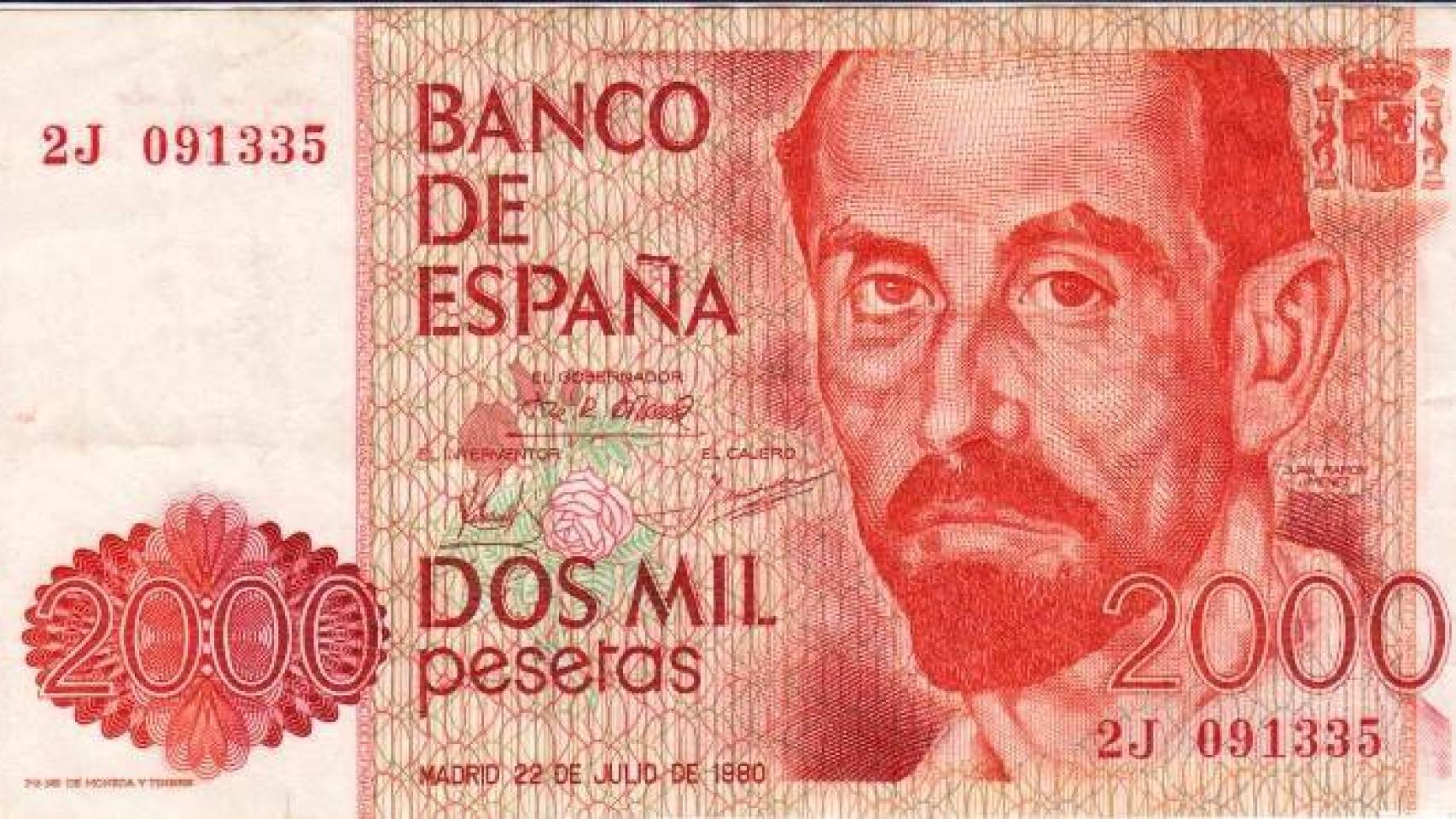 Billete de 2.000 pesetas