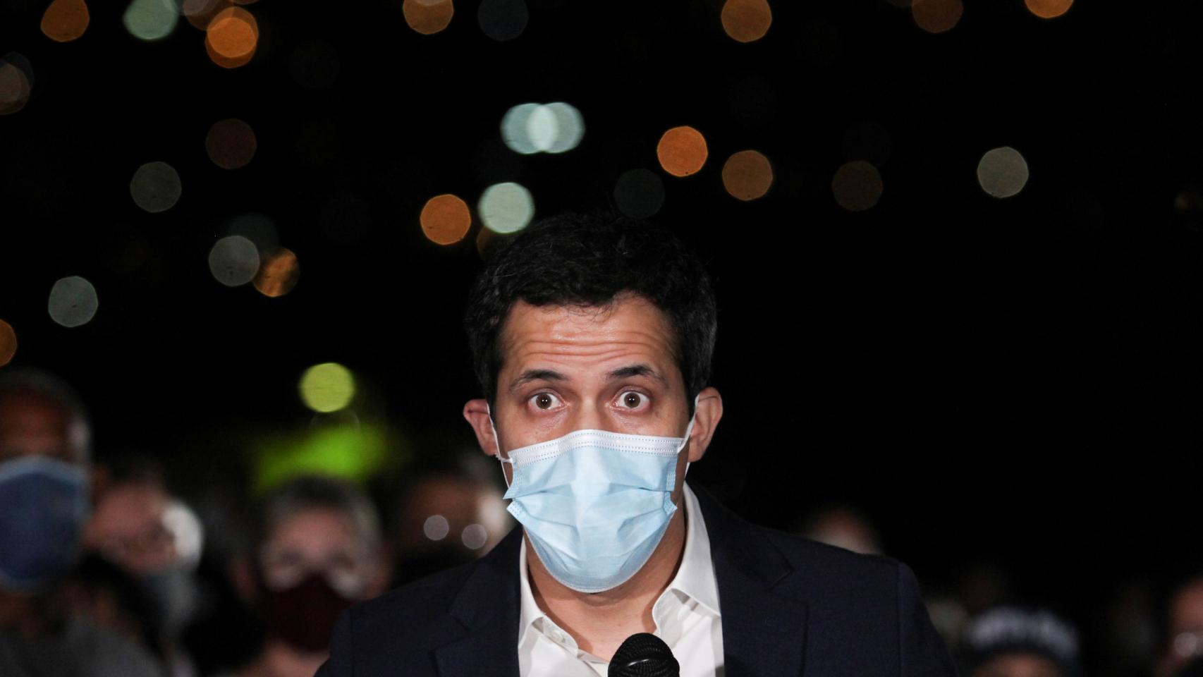 El líder opositor venezolano, Juan Guaidó, durante un mitin en Caracas.