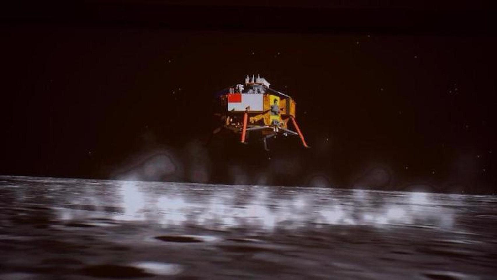 La sonda china Chang'e-5 en una imagen renderizada por ordenador