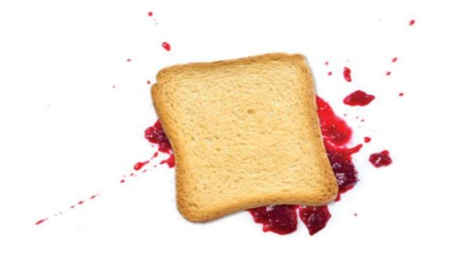 Cuando la tostada cae por el lado de la mantequilla se cumple la Ley de Murphy