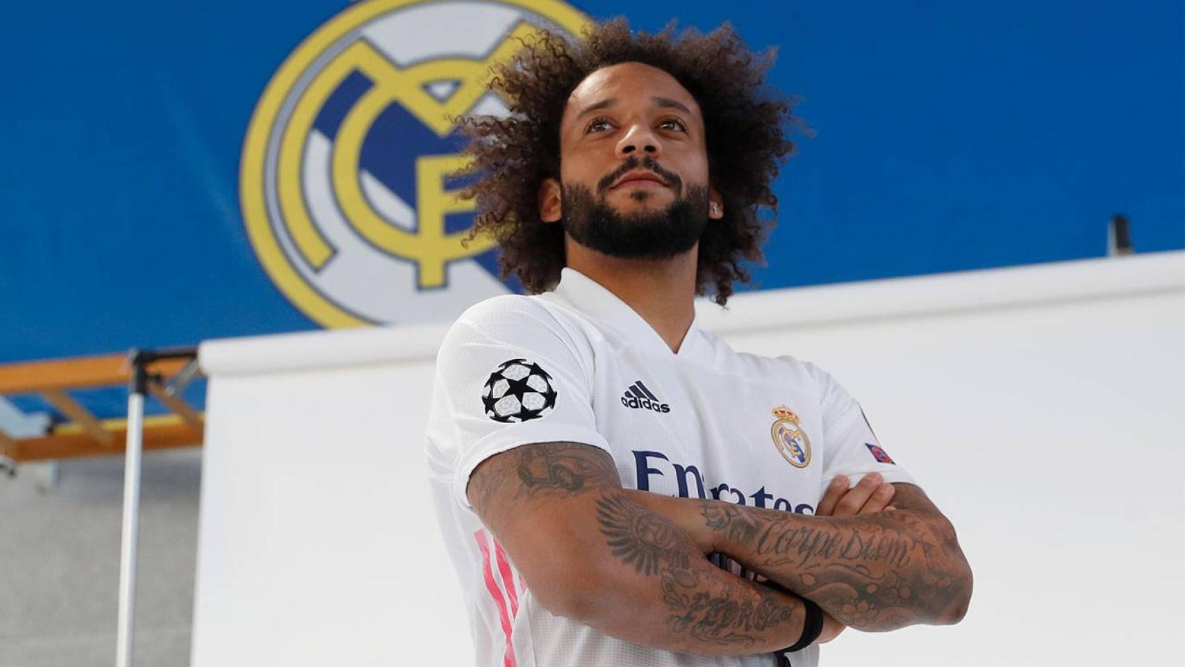 Marcelo, durante la foto oficial de la temporada 2020/2021