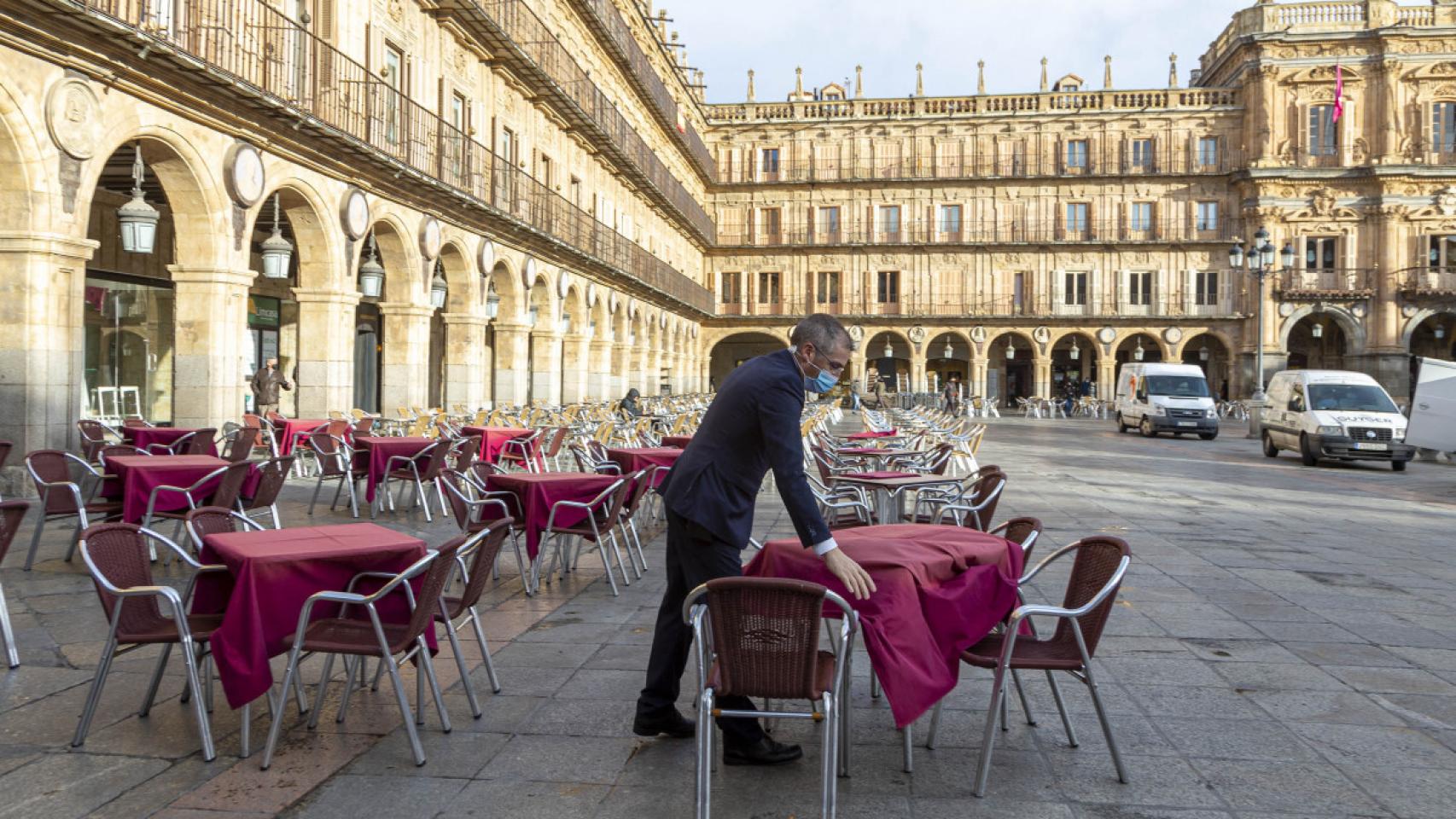 Terrazas en la Plaza Mayor de Salamanca
