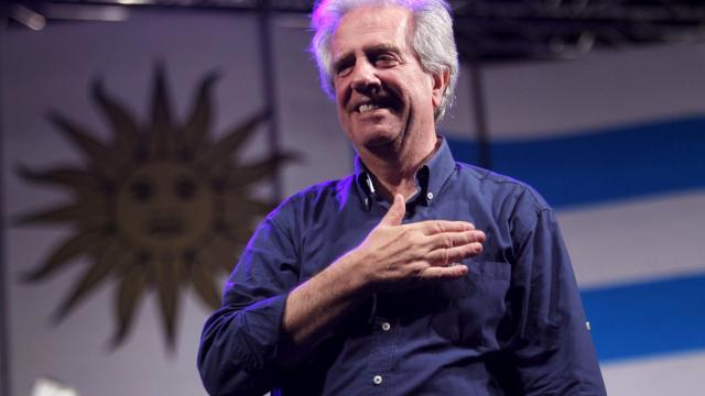 Imagen tomada en Montevideo el 23 de octubre de 2014, del ex presidente uruguayo Tabaré Vazquez.