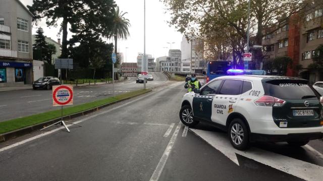 Control de la Guardia Civil entre Oleiros y A Coruña
