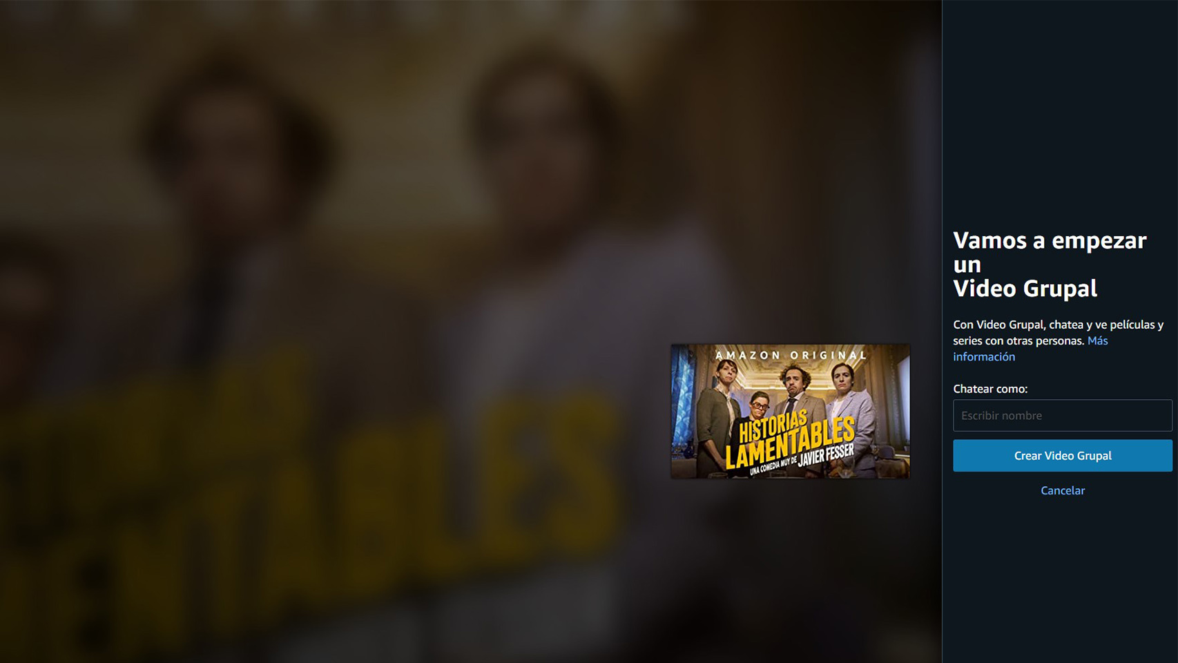 Video grupal de Amazon Prime Video.