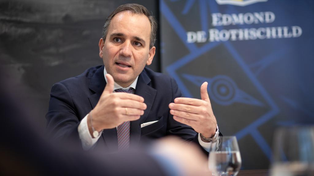 Pablo Torralba durante un momento de la entrevista con Invertia.