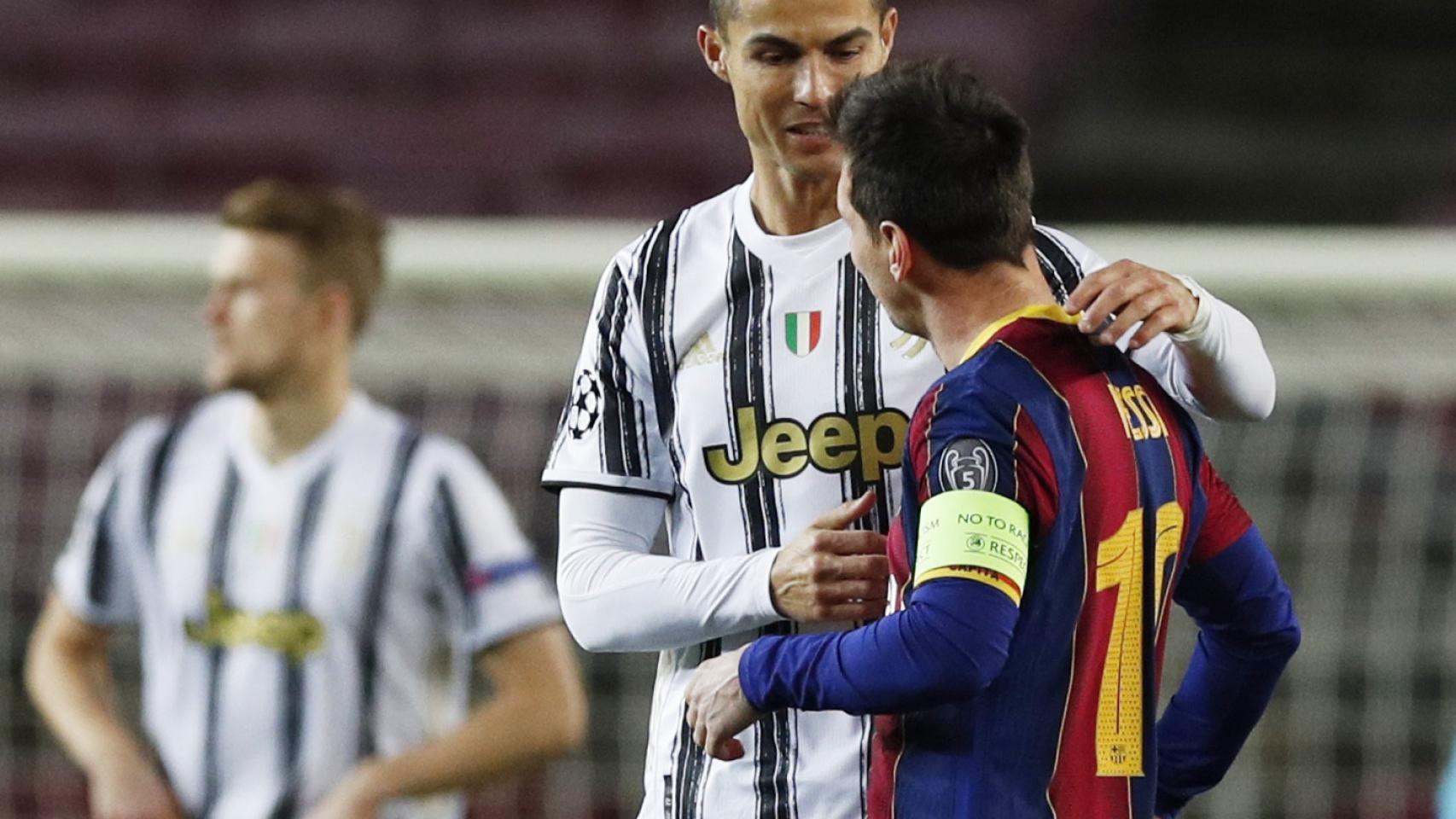 Cristiano Ronaldo y Messi, hablando antes del Barcelona - Juventus de la Champions
