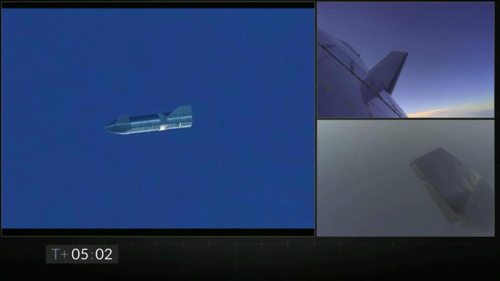 Postura vertical de la Starship