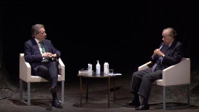 Iñaki Gabilondo y Gregorio Marañón durante su charla.