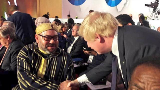 Mohamed VI y Boris Johnson en 2017, cuando este último era ministro de Exteriores del Reino Unido.