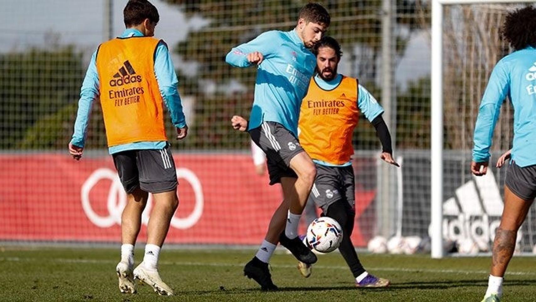 Fede Valverde, durante un entrenamiento del Real Madrid
