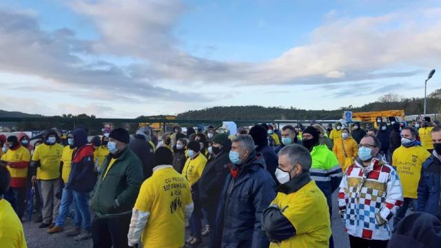 Concentración de trabajadores de Siemens Gamesa.