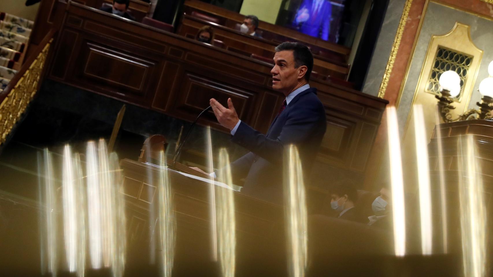 Pedro Sánchez, presidente del Gobierno, en el Congreso de los Diputados.