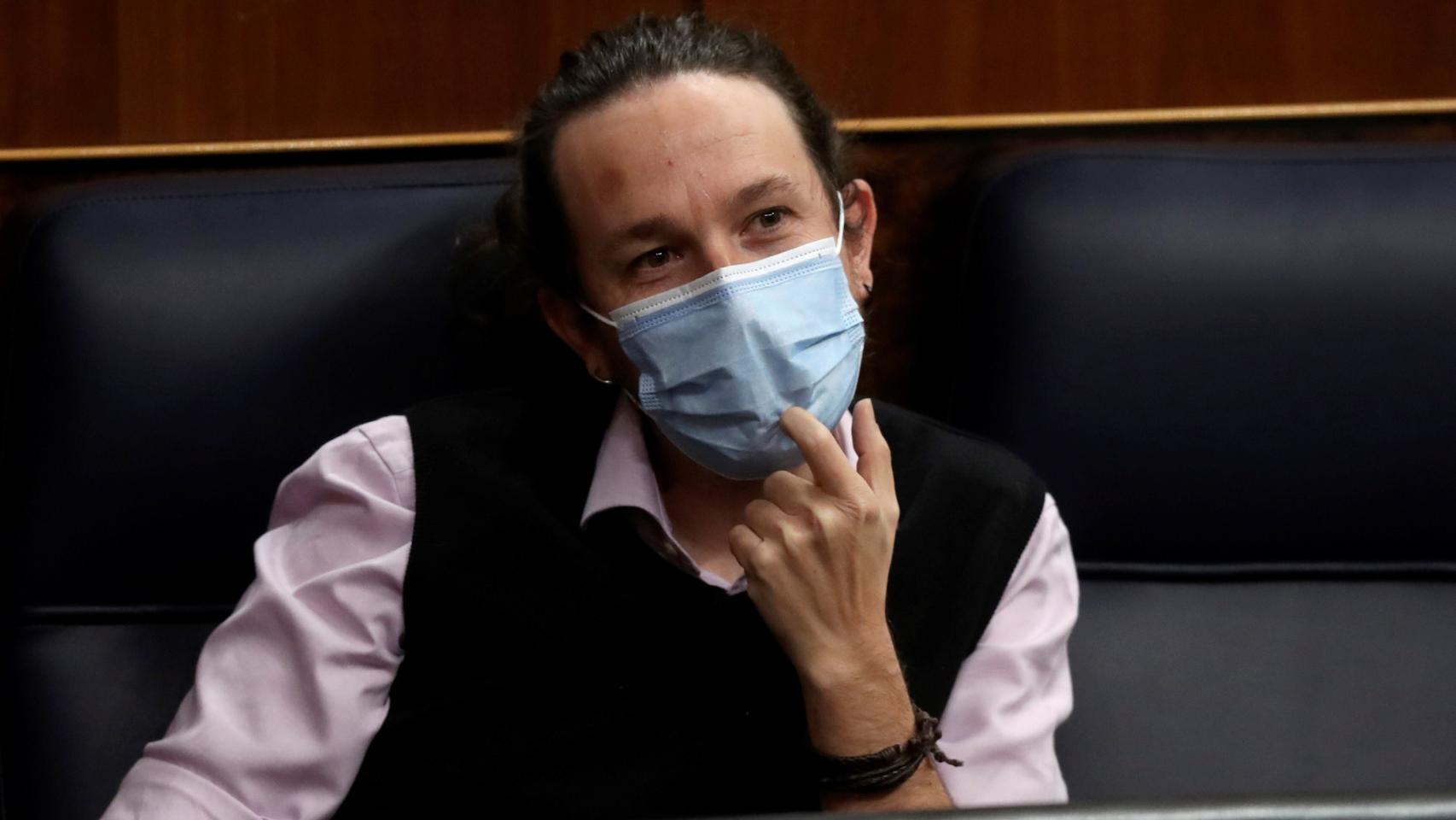 El vicepresidente segundo, Pablo Iglesias, durante el pleno del Congreso.